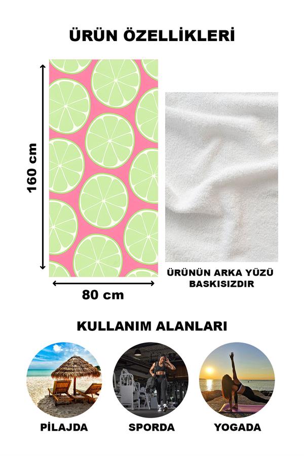 Modern Desenli Plaj Deniz Havlusu Peştemal 80x160 CM Aqua49