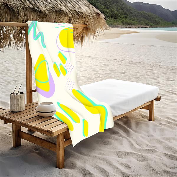 Modern Desenli Plaj Deniz Havlusu Peştemal 80x160 CM Aqua70