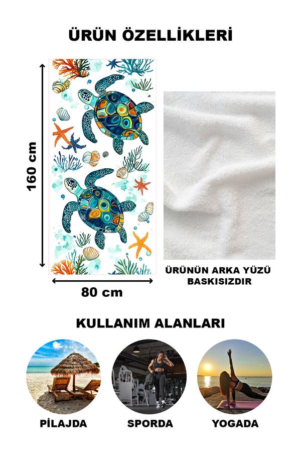 Modern Desenli Plaj Deniz Havlusu Peştemal 80x160 CM OPT23