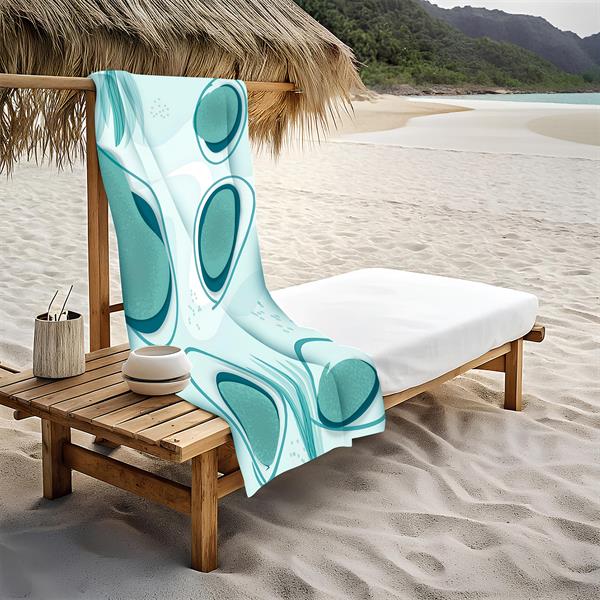 Modern Desenli Plaj Deniz Havlusu Peştemal 80x160 CM Aqua84