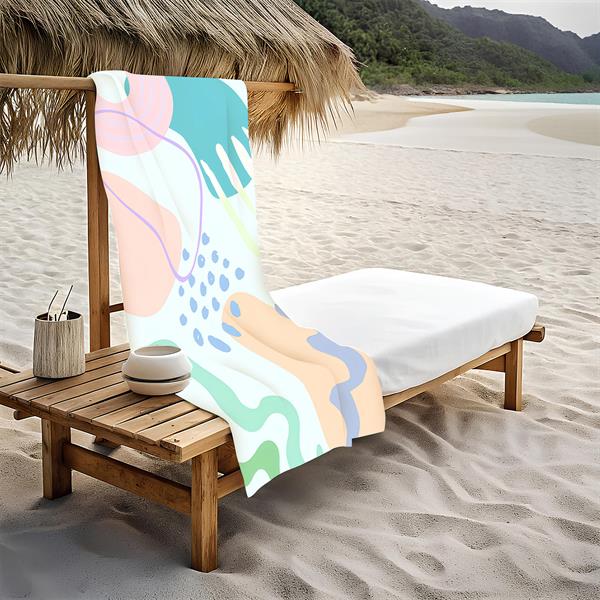 Modern Desenli Plaj Deniz Havlusu Peştemal 80x160 CM Aqua62