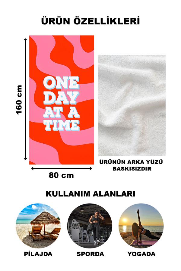 Modern Desenli Plaj Deniz Havlusu Peştemal 80x160 CM Aqua38