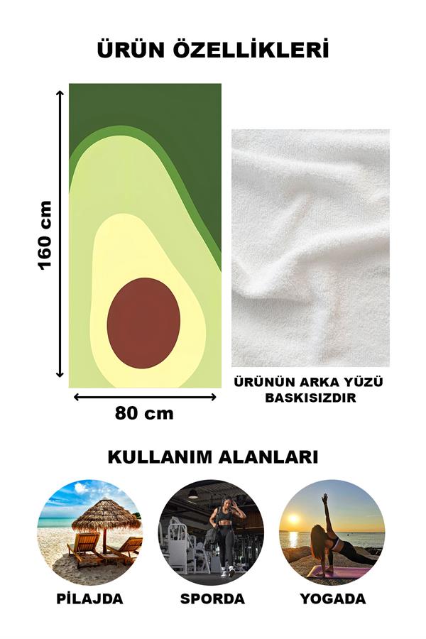 Modern Desenli Plaj Deniz Havlusu Peştemal 80x160 CM Aqua50