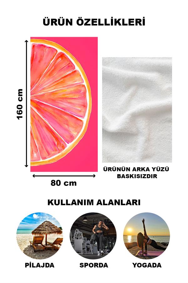 Modern Desenli Plaj Deniz Havlusu Peştemal 80x160 CM Aqua54