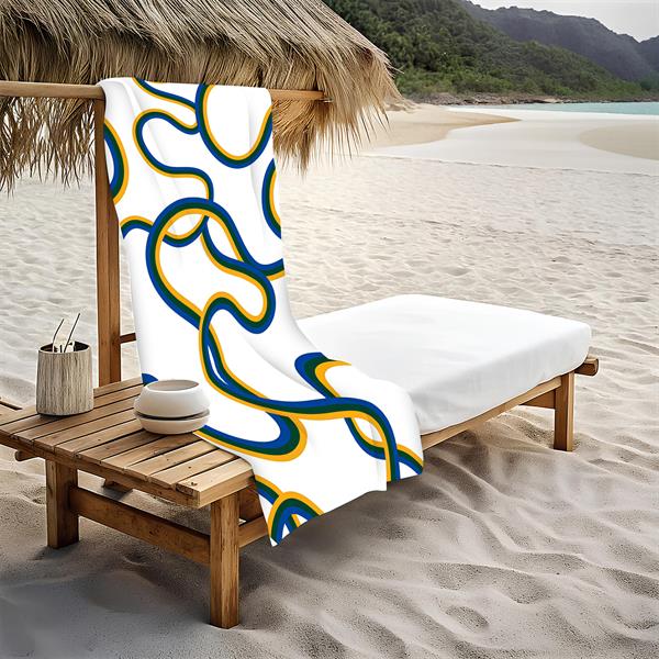 Modern Desenli Plaj Deniz Havlusu Peştemal 80x160 CM Aqua64