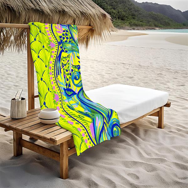 Modern Desenli Plaj Deniz Havlusu Peştemal 80x160 CM OPT09