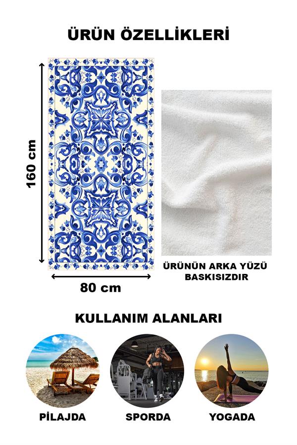 Modern Desenli Plaj Deniz Havlusu Peştemal 80x160 CM OPT04