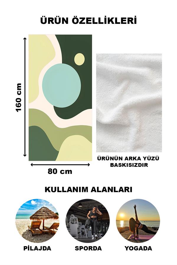 Modern Desenli Plaj Deniz Havlusu Peştemal 80x160 CM Aqua28