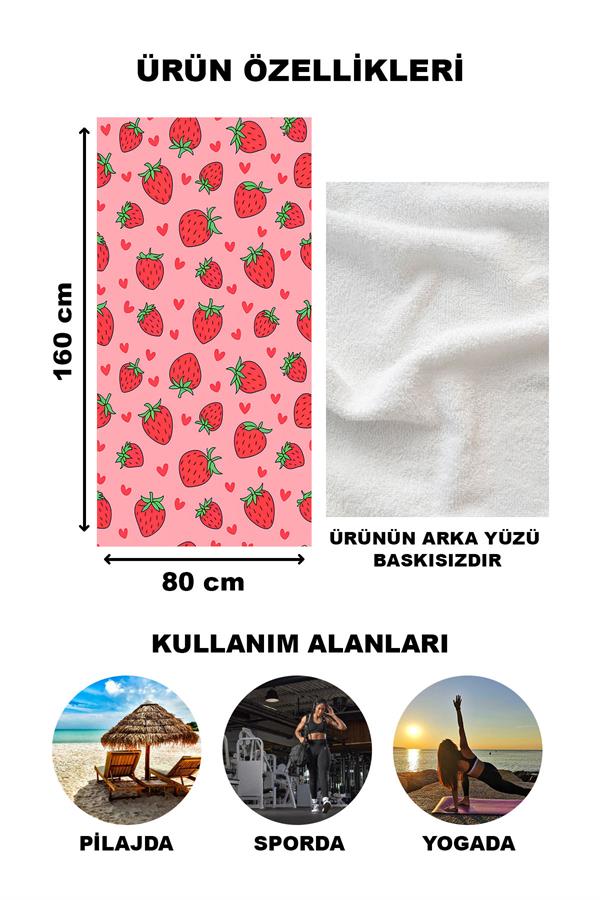 Modern Desenli Plaj Deniz Havlusu Peştemal 80x160 CM OPT11