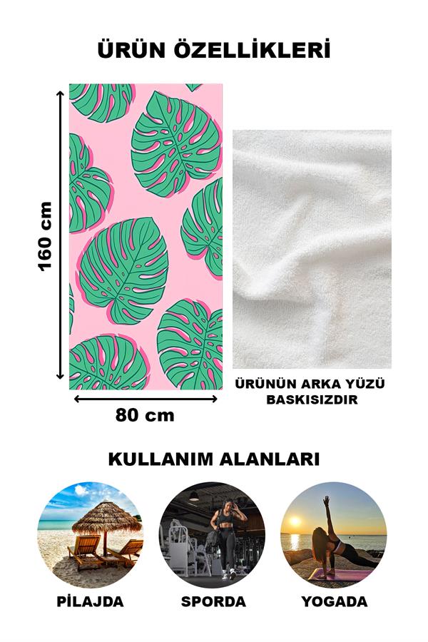 Modern Desenli Plaj Deniz Havlusu Peştemal 80x160 CM Aqua22