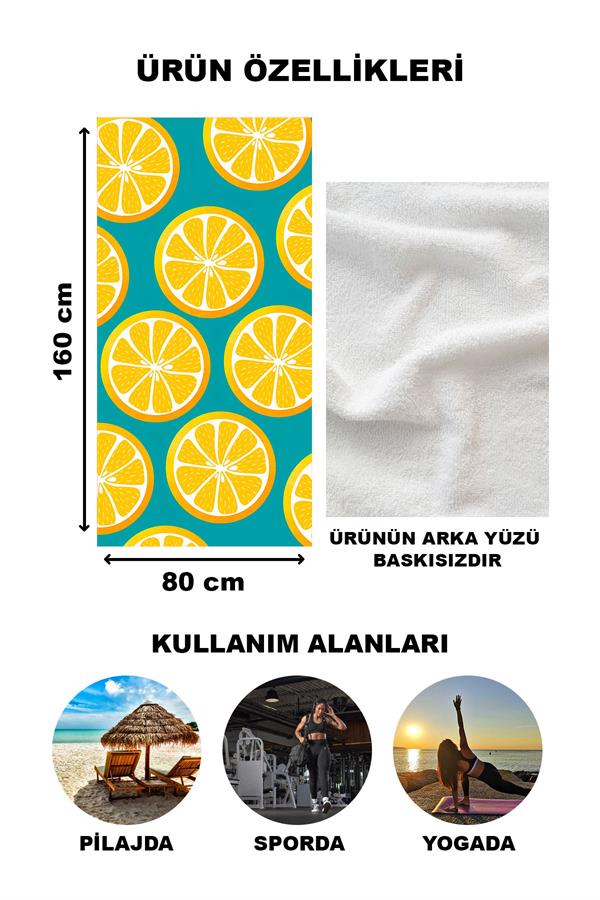 Modern Desenli Plaj Deniz Havlusu Peştemal 80x160 CM Aqua60