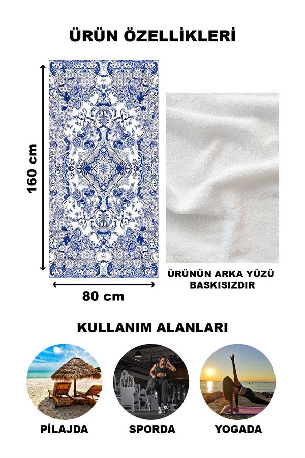 Modern Desenli Plaj Deniz Havlusu Peştemal 80x160 CM OPT05