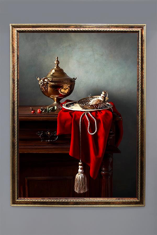 Natürmort Desenli Çerçeveli Duvar Tablosu 50x70cm NAT03