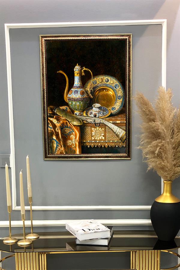 Natürmort Desenli Çerçeveli Duvar Tablosu 50x70cm NAT08