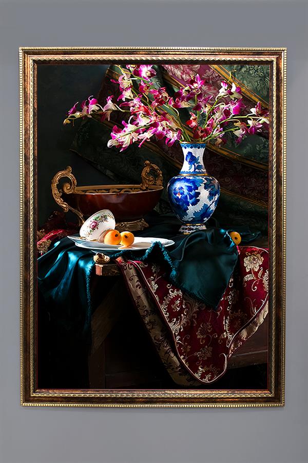 Natürmort Desenli Çerçeveli Duvar Tablosu 50x70cm NAT07