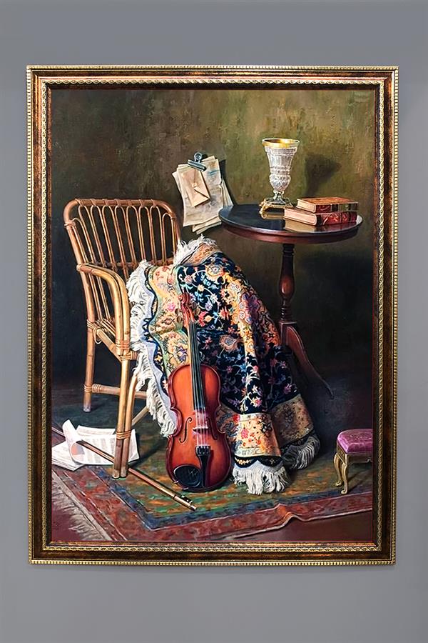 Natürmort Desenli Çerçeveli Duvar Tablosu 50x70cm NAT04