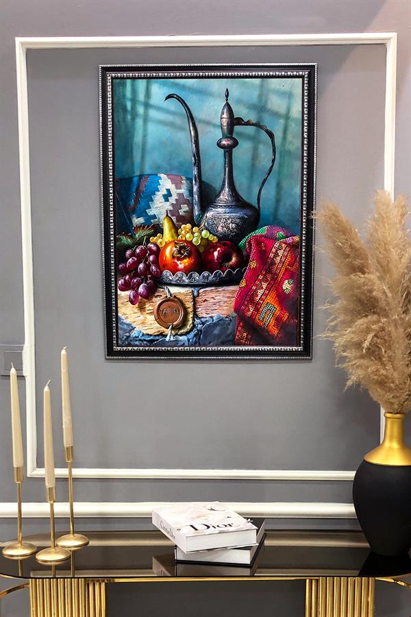 Natürmort Desenli Çerçeveli Duvar Tablosu 50x70cm NAT11