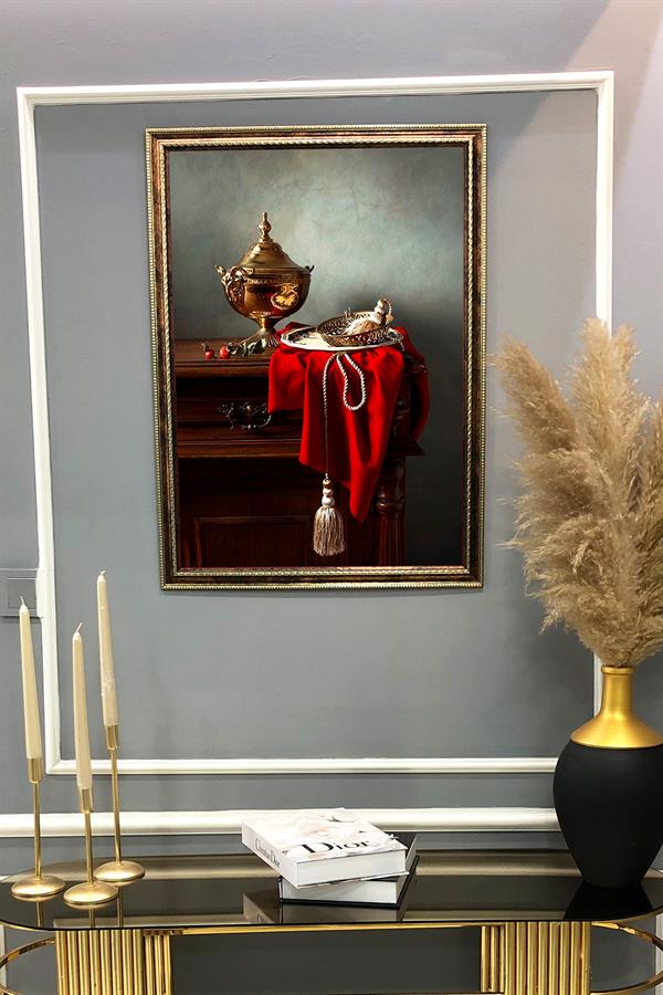 Natürmort Desenli Çerçeveli Duvar Tablosu 50x70cm NAT03
