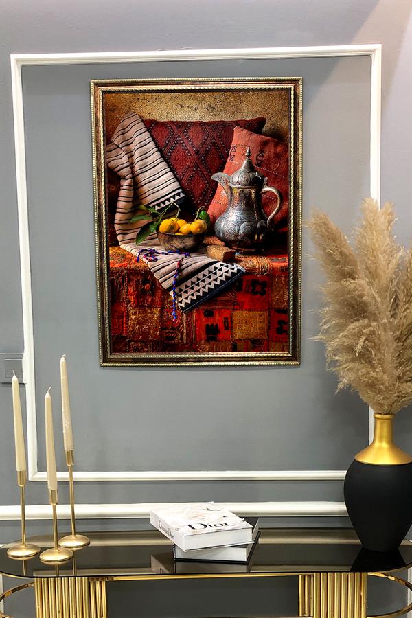Natürmort Desenli Çerçeveli Duvar Tablosu 50x70cm NAT06