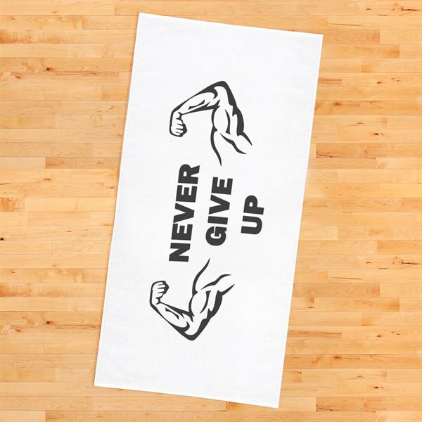 Never Give Up Desenli Spor Havlusu Fitness Havlusu 80x160 SPR04