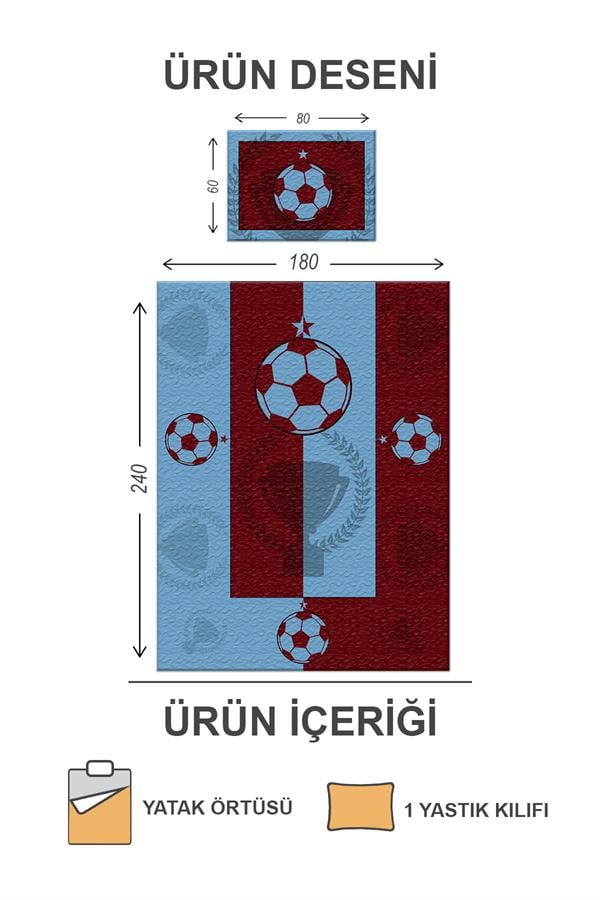 Pamuk Dolgulu Kadife Kumaş Modern Çocuk Odası Desenli Tek Kişilik Kapitone Yatak Örtüsü Seti