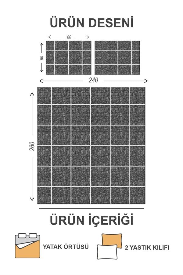 Pamuk Dolgulu Kapitoneli Kadife Kumaş Modern Desenli Çift Kişilik Kapitone Yatak Örtüsü Seti