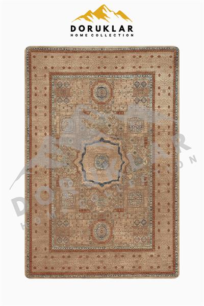  Klasik Desenli Süngerli Kaymaz Dot Taban Dijital Baskı Halı H1068