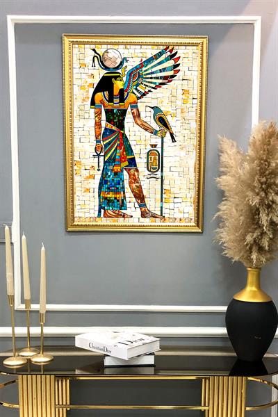 Antik Mısır Desenli Çerçeveli Duvar Tablosu 50x70cm MISIR01