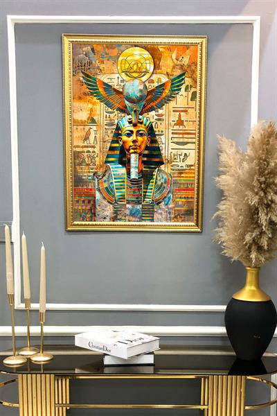 Antik Mısır Desenli Çerçeveli Duvar Tablosu 50x70cm MISIR16