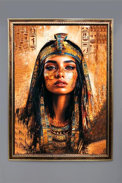 Antik Mısır Desenli Çerçeveli Duvar Tablosu 50x70cm MISIR18