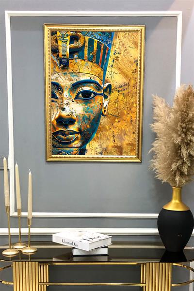 Antik Mısır Desenli Çerçeveli Duvar Tablosu 50x70cm MISIR03