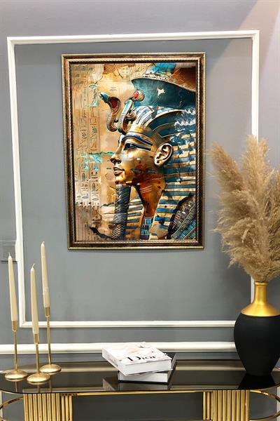 Antik Mısır Desenli Çerçeveli Duvar Tablosu 50x70cm MISIR11