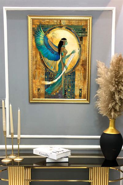 Antik Mısır Desenli Çerçeveli Duvar Tablosu 50x70cm MISIR04