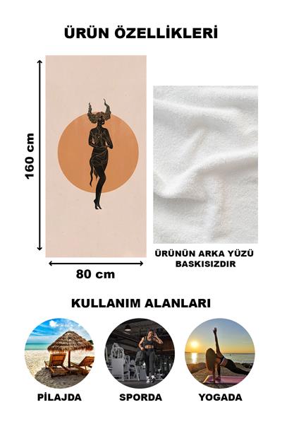 Astroloji Akrep Burcu Desenli Plaj Deniz Havlusu Peştamal 80x160 CM AST13