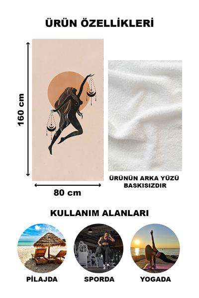 Astroloji Terazi Burcu Desenli Plaj Deniz Havlusu Peştamal 80x160 CM AST22