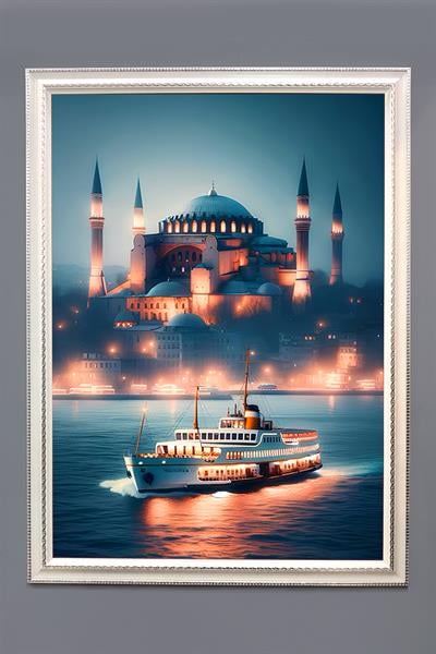 Ayasofya Desenli Çerçeveli Duvar Tablosu 50x70cm İstanbul06