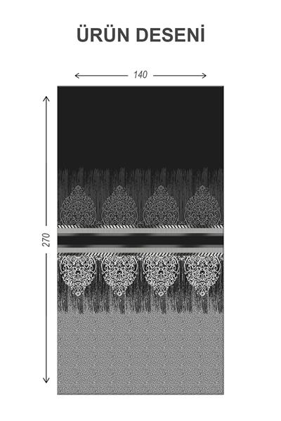 Blackout Işık Geçirmez Karartma Yüksek Kalite Modern Desenli 2 Kanat Fon Perde 140 x 270 Nes Serisi Nes13