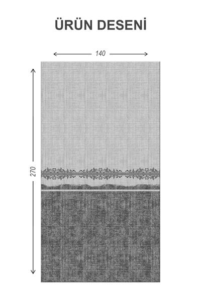 Blackout Işık Geçirmez Karartma Yüksek Kalite Modern Desenli 2 Kanat Fon Perde 140 x 270 Nes Serisi Nes09