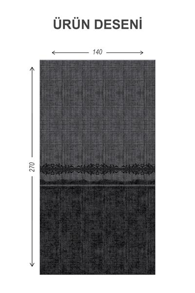 Blackout Işık Geçirmez Karartma Yüksek Kalite Modern Desenli 2 Kanat Fon Perde 140 x 270 Nes Serisi Nes10