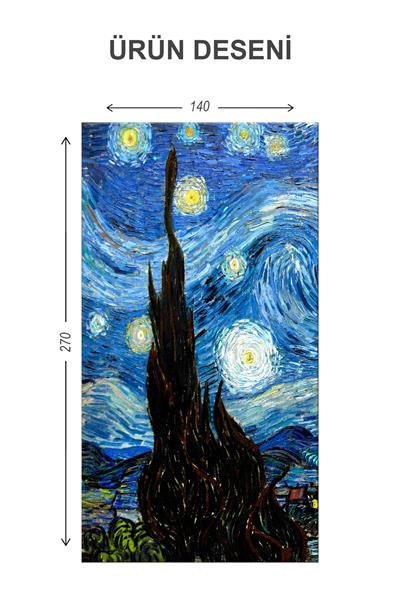 Blackout Işık Geçirmez Karartma Yüksek Kalite Modern Desenli 2 Kanat Fon Perde 140 x 270 Nes Serisi Nes04