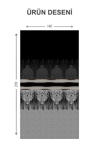 Blackout Işık Geçirmez Karartma Yüksek Kalite Modern Desenli 2 Kanat Fon Perde 140 x 270 Nes Serisi Nes12