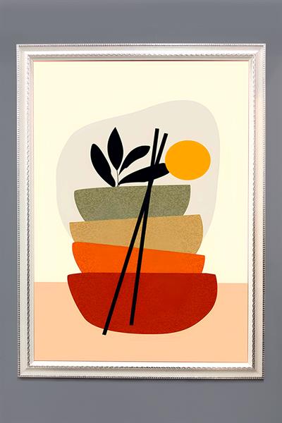Bohem Desenli Çerçeveli Duvar Tablosu 50x70cm BOHEM01