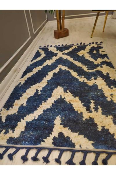 Dekoratif Kilim Desenli Kaymaz Tabanlı Yıkanabilir Leke Tutmaz Dokuma Taban Halı Drk8059-9