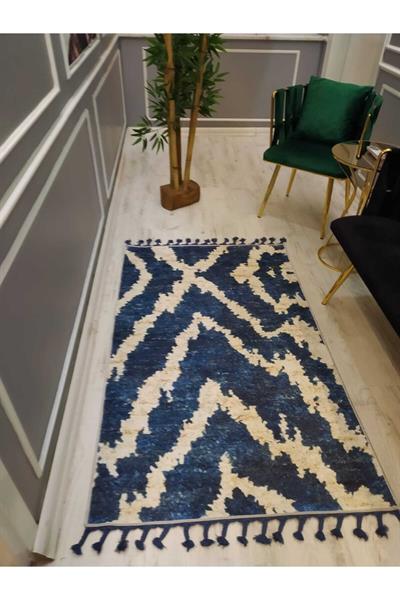 Dekoratif Kilim Desenli Kaymaz Tabanlı Yıkanabilir Leke Tutmaz Dokuma Taban Halı Drk8059-9