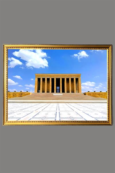 Dekoratif Modern Anıtkabir Desenli Çerçeveli Tablo Duvar Tablosu 50x70cm ATA15