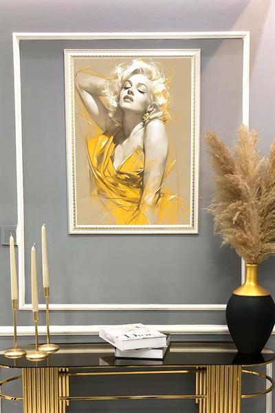 Dekoratif Modern Çerçeveli Marilyn Monroe Desenli Duvar Tablosu 50x70 CM