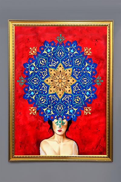 Dekoratif Modern Çerçeveli Marjinal Desenli Duvar Tablosu 50x70 CM