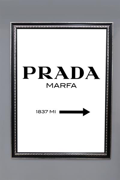 Dekoratif Modern Çerçeveli Prada Mafra Desenli Duvar Tablosu 50x70 CM