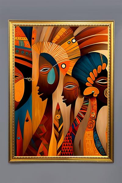 Dekoratif Modern Çerçeveli Sanatsal Kadınlar Desenli Duvar Tablosu 50x70 CM