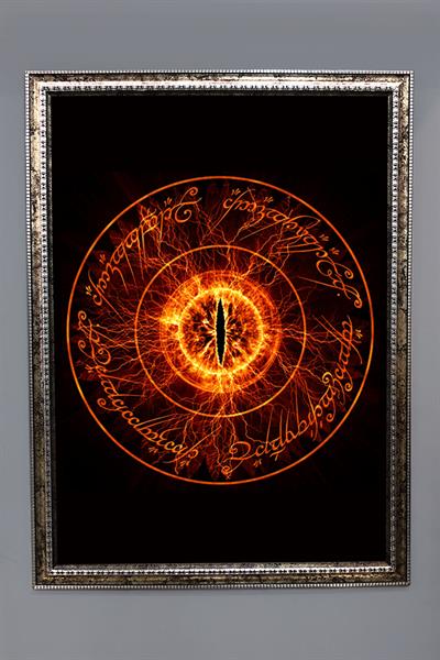 Dekoratif Modern Çerçeveli Sauron Gözü Lotr Desenli Duvar Tablosu 50x70 CM
